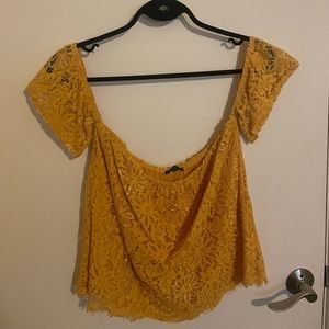 Yellow Floral Strapless Top
